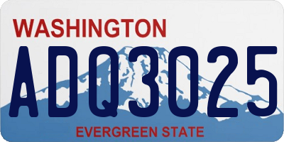WA license plate ADQ3025