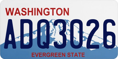 WA license plate ADQ3026