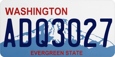 WA license plate ADQ3027