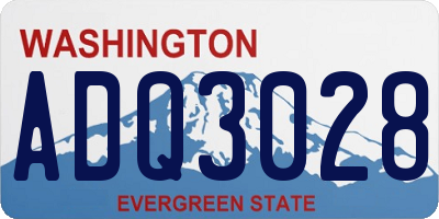 WA license plate ADQ3028