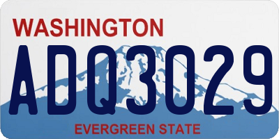 WA license plate ADQ3029