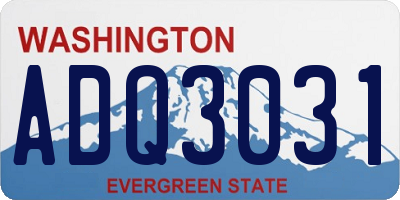 WA license plate ADQ3031
