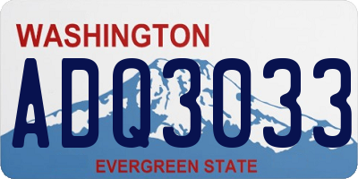 WA license plate ADQ3033