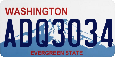 WA license plate ADQ3034