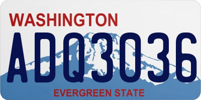 WA license plate ADQ3036