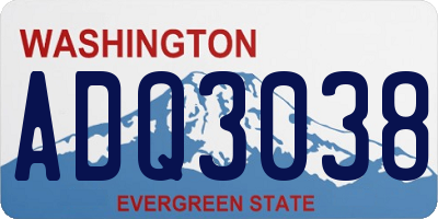 WA license plate ADQ3038