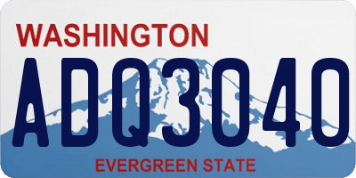 WA license plate ADQ3040
