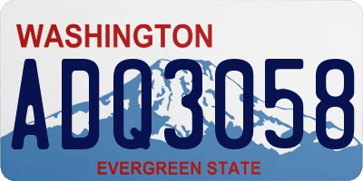 WA license plate ADQ3058