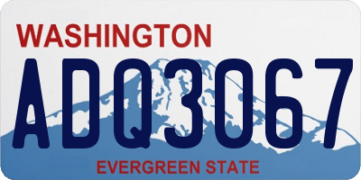 WA license plate ADQ3067