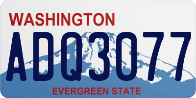 WA license plate ADQ3077