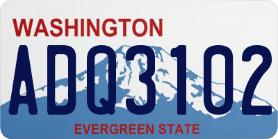 WA license plate ADQ3102