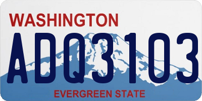 WA license plate ADQ3103