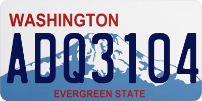 WA license plate ADQ3104