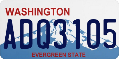 WA license plate ADQ3105