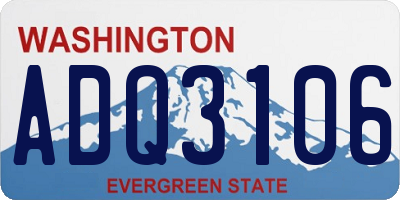 WA license plate ADQ3106