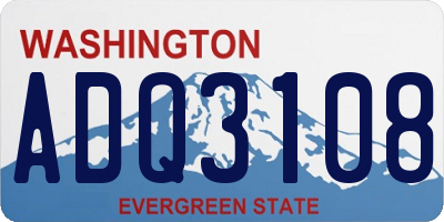 WA license plate ADQ3108