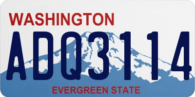 WA license plate ADQ3114