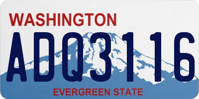 WA license plate ADQ3116