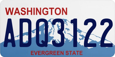 WA license plate ADQ3122