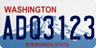 WA license plate ADQ3123
