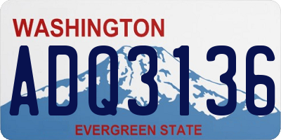 WA license plate ADQ3136