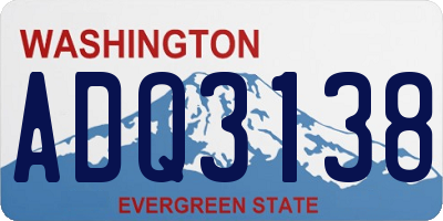 WA license plate ADQ3138