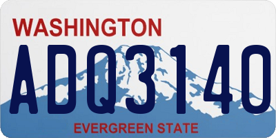 WA license plate ADQ3140
