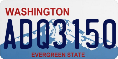 WA license plate ADQ3150