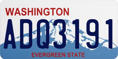 WA license plate ADQ3191