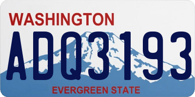 WA license plate ADQ3193