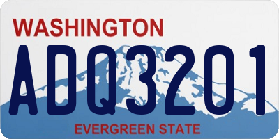 WA license plate ADQ3201