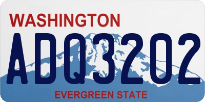 WA license plate ADQ3202
