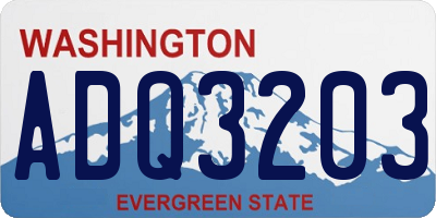 WA license plate ADQ3203