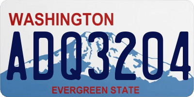 WA license plate ADQ3204