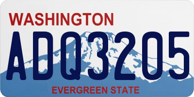 WA license plate ADQ3205