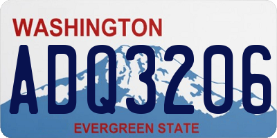 WA license plate ADQ3206