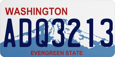 WA license plate ADQ3213