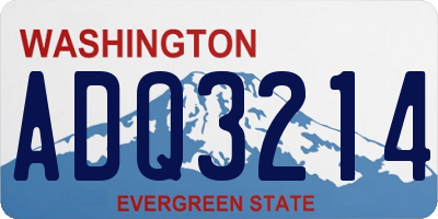 WA license plate ADQ3214