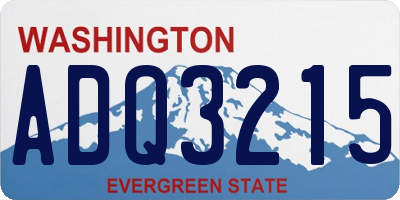 WA license plate ADQ3215