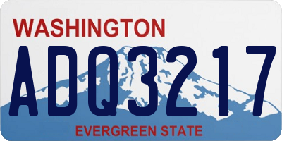 WA license plate ADQ3217