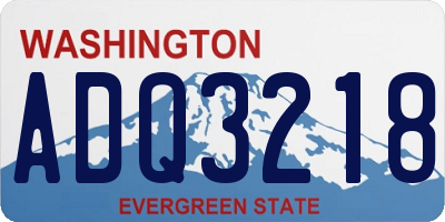 WA license plate ADQ3218