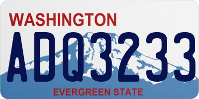 WA license plate ADQ3233