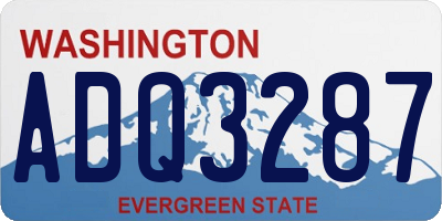 WA license plate ADQ3287