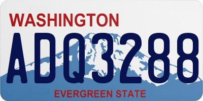 WA license plate ADQ3288