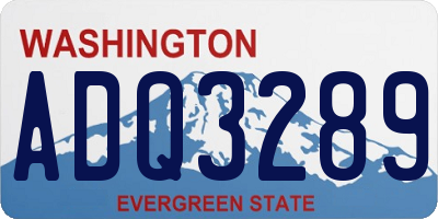 WA license plate ADQ3289