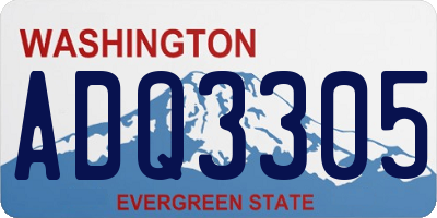 WA license plate ADQ3305