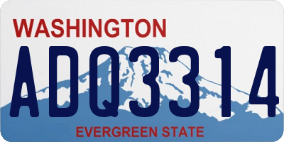 WA license plate ADQ3314
