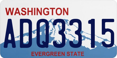 WA license plate ADQ3315