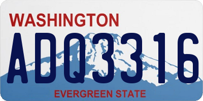 WA license plate ADQ3316