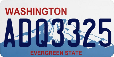 WA license plate ADQ3325